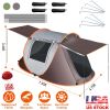 3-4 Person Pop Up  Camping Tent Waterproof  Tent  2 Mosquito Net Windows Carrying Bag