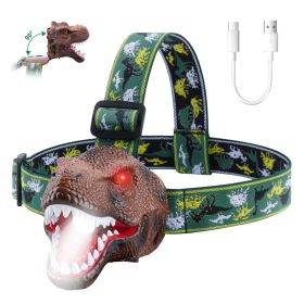 Dinosaur Headlamp Kids t with Realistic Roar Sound 4 Modes Adjustable Headband