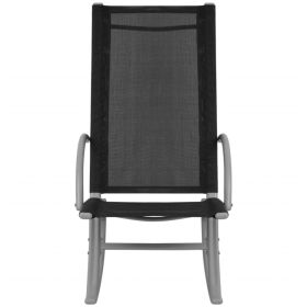 vidaXL Patio Rocking Chairs 2 pcs Steel and Textilene Black