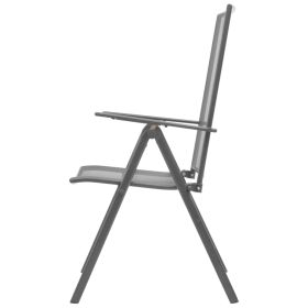 vidaXL Stackable Patio Chairs 2 pcs Steel Gray