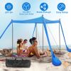 Beach Canopy Tent 10x10ft with Sandbag Foldable Poles Carry Bag