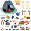 56Pcs Kids Camping Toy Set  Camping Set For Over 3 Years Old