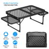 Collapsible Picnic Aluminum Alloy Grill Stand 88LBS Max Load BBQ Table with 2 Side Trays