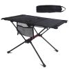 Folding Camping Table Aluminum Alloy Frame with 2 Cup Holders 2 Side Pockets Carry Bag