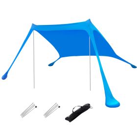 9.8x9.8FT Foldable Beach Canopy  Shelter 4 Sandbag 2 Pole Portable Storage Bag