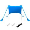 6.5x6.5FT Foldable Beach Canopy  Shelter 4 Sandbag 2 Pole Portable Storage Bag