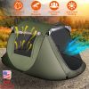 3-4 Person Automatic Setup Camping Tent Waterproof with 2 Mosquito Net Windows Carrying Bag