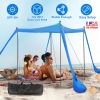 Beach Canopy Tent 10x10ft with Sandbag Foldable Poles Carry Bag