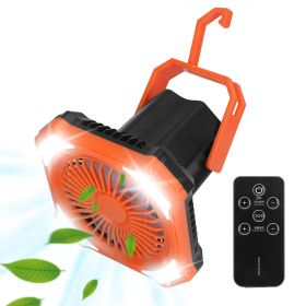 Camping Lantern Fan 10000mAh  USB Rechargeable Tent Fan with 4 Light Modes 3 Wind Modes Emergency Power Bank Remot