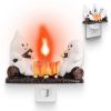 2Pcs Ghost Campfire Flickering Flame Night Light Indoor 3D Funny Halloween