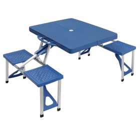 135.5x83x65.5cm Plastic Tables And Chairs 50kg Blue Camping Tables And Chairs