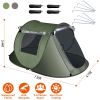 3-4 Person Automatic Setup Camping Tent Waterproof with 2 Mosquito Net Windows Carrying Bag