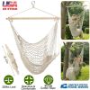 Hammock Chair Hanging Rope Seat Swing w/ Wooden Stick 220lbs