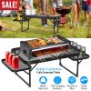 Collapsible Picnic Aluminum Alloy Grill Stand 88LBS Max Load BBQ Table with 2 Side Trays