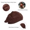 Brown Knit Beret Beanie