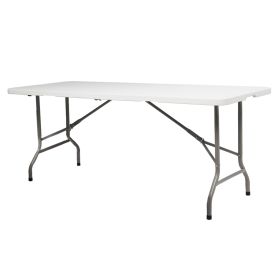 Lightweight Plastic Folding Rectangular Table For Outdoor Lounging