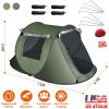 3-4 Person Automatic Setup Camping Tent Waterproof with 2 Mosquito Net Windows Carrying Bag