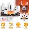 2Pcs Ghost Campfire Flickering Flame Night Light Indoor 3D Funny Halloween