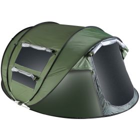 5-8 Person Pop Up Tent  Waterproof with 4 Mosquito Net Windows Carrying Bag (Option: Green_5_8Person)