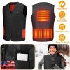 Heat Jacket Vest 3 Heating Gear Adjustable USB  w/ 5 Heating Zones