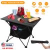 Foldable Camping Table With Storage Basket With Carrying Bag