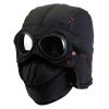 Unisex Thermal Winter Goggles Windproof Dustproof Breathable Hat w/ Neck Flap Detachable Face Mask