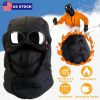 Unisex Thermal Winter Goggles Windproof Dustproof Breathable Hat w/ Neck Flap Detachable Face Mask