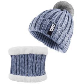 Winter Beanie Hat Scarf Set Women (Option: Grey)