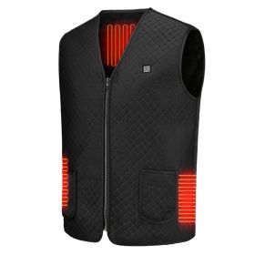 Heat Jacket Vest 3 Heating Gear Adjustable USB  w/ 5 Heating Zones (Option: 2Xl)