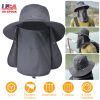 Fishing Bucket Hat Wide Brim Breathable Unisex Hat Sunlight-proof Removable