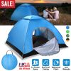 4 Persons Camping Waterproof Pop Up Tent  w/2 Mosquito Net Doors Carrying Bag Folding 4 Seasons