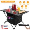 Foldable Camping Table With Storage Basket With Carrying Bag