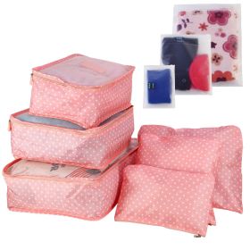 9Pcs Clothes Storage Bags Water-Resistant Travel Luggage Organizer (Option: Pnkspot)