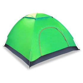 4 Persons Camping Waterproof Pop Up Tent  w/2 Mosquito Net Doors Carrying Bag Folding 4 Seasons (Option: Green)