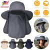 Fishing Bucket Hat Wide Brim Breathable Unisex Hat Sunlight-proof Removable