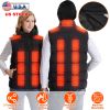 Winter Heated Vest  with Detachable Hood 3 Heating Levels 7.4VDC 5V/2A USB Input Unisex