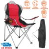 Heavy Duty Steel Lawn Chair Padded Seat Arm Back Beach Chair 330LBS Max Load with Cup Holder Carry Bag