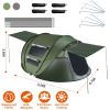 5-8 Person Pop Up Tent Waterproof  with 4 Tent Poles 2 Mosquito Net Windows Carrying Bag for Hiking Cli