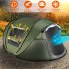 5-8 Person Pop Up Tent Waterproof  with 4 Tent Poles 2 Mosquito Net Windows Carrying Bag for Hiking Cli