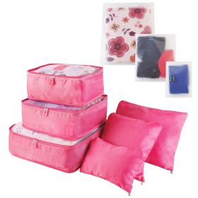 9Pcs Clothes Storage Bags Water-Resistant Travel Luggage Organizer (Option: Hotpink)