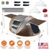 5-8 Person Pop Up Tent Waterproof  with 4 Tent Poles 2 Mosquito Net Windows Carrying Bag for Hiking Cli