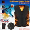 Heat Jacket Vest 3 Heating Gear Adjustable USB  w/ 5 Heating Zones