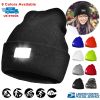 Unisex 5 LED Knitted Beanie Winter Warm Hat  Headlamp