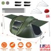 5-8 Person Pop Up Tent Waterproof  with 4 Tent Poles 2 Mosquito Net Windows Carrying Bag for Hiking Cli