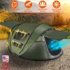 5-8 Person Pop Up Tent Waterproof  with 4 Tent Poles 2 Mosquito Net Windows Carrying Bag for Hiking Cli