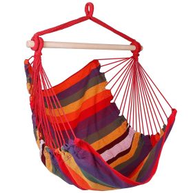 Hammock Hanging Chair  with 2 Pillows 265LBS Load-bearing (Option: Red)