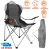 Heavy Duty Steel Lawn Chair Padded Seat Arm Back Beach Chair 330LBS Max Load with Cup Holder Carry Bag