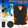 Heat Jacket Vest 3 Heating Gear Adjustable USB  w/ 5 Heating Zones