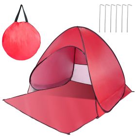 Beach Tent  Anti-UV Automatic Waterproof  w/ Net Window Storage Bag (Option: Red)