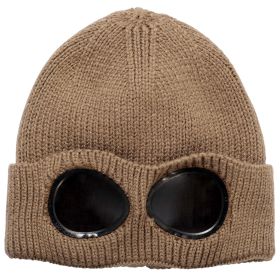 Unisex Knit Beanie Hat with Goggle (Option: Khaki)